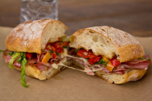 Mortadella sandwich from Lardo in Portland, OR